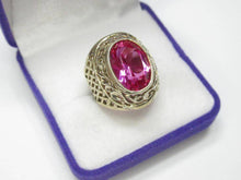Load image into Gallery viewer, Vintage Soviet 875 Silver Amethyst Ring – Gilt Filigree Statement Ring Size 6.5 US
