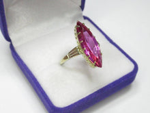 Load image into Gallery viewer, Vintage Soviet 875 Silver Amethyst Ring – Gilt Marquise Statement Ring Size 8.5 US
