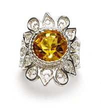 Load image into Gallery viewer, Vintage Russian Sterling Silver 925 Ring Cubic Zirconia , Women's Jewelry Size 7.75 us

