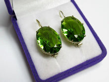 Load image into Gallery viewer, Vintage Russian Soviet sterling silver earrings with intricate Alpanite detailing, women's jewelry featuring traditional Soviet design.

