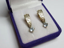Load image into Gallery viewer, Vintage Russian sterling silver earrings with topaz stones, lightweight women's jewelry from Fezba Market.
