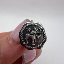 Load image into Gallery viewer, Back View of Vintage Soviet 925 Sterling Silver Archer Pendant with Hallmark
