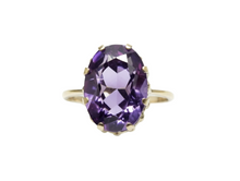 Load image into Gallery viewer, Vintage Russian Soviet Sterling Silver 875 Ring Amethyst ,Women's Jewelry Size 6 us
