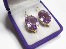 Load image into Gallery viewer, Vintage Russian Soviet sterling silver earrings with Alpanite adornments, featuring intricate women's jewelry design.
