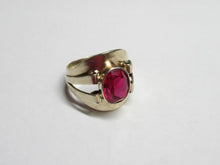 Load image into Gallery viewer, Vintage Russian Soviet 875 Sterling Silver Ruby Ring for Women Size 7.25
