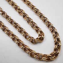 Load image into Gallery viewer, Detailed Byzantine Link Pattern on Vintage 14K Gold Chain Necklace
