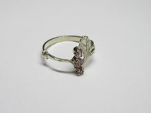 Load image into Gallery viewer, Vintage USSR Retro 875 Silver Amethyst Ring – Size 6.5 | Swirl Leaf Design
