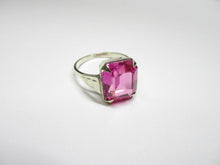 Load image into Gallery viewer, Vintage USSR 875 Silver Amethyst Solitaire Ring – Size 6.5 | Retro Geometric Design
