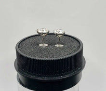 Load image into Gallery viewer, Pair of 14K White Gold Lab-Grown Diamond Solitaire Stud Earrings on Certificate

