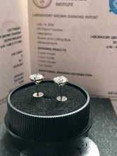 Load image into Gallery viewer, Pair of 14K White Gold Lab-Grown Diamond Solitaire Stud Earrings
