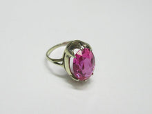 Load image into Gallery viewer, Vintage Soviet 875 Sterling Silver Large Ruby Ring for Women Size 8.5

