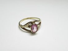 Load image into Gallery viewer, Vintage USSR Soviet 875 Silver Amethyst Solitaire Ring – Size 9.5 | 18K Gilt Bezel
