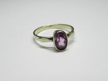 Load image into Gallery viewer, Vintage USSR 875 Silver Amethyst Solitaire Ring – Size 7.75 | Retro Bezel Gilt Design
