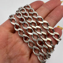 Load image into Gallery viewer, Signed 925 Sterling Silver Heavy Chain Necklace with Hallmark Detail
