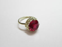 Load image into Gallery viewer, Detailed Beaded and Floral Design on Vintage USSR 875 Silver Gold-Plated Ring
