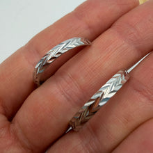 Load image into Gallery viewer, Elegant Vintage 925 Sterling Silver Hoop Earrings with Textured Finish
