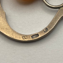 Load image into Gallery viewer, Vintage USSR 875 silver Baltic amber art nouveau pendant jewelry featuring a detailed pendant with amber and silver accents.
