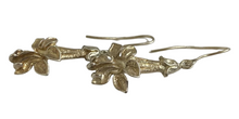 Load image into Gallery viewer, Back View of Vintage 925 Sterling Silver Gilt Earrings with 925 Hallmark
