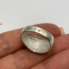 Load image into Gallery viewer, Vintage 925 sterling silver enamel CZ statement ring band size 8.5 with colorful design and intricate detailing.
