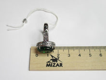 Load image into Gallery viewer, Vintage Russian 925 Sterling Silver Ring with Large Green Cubic Zirconia Size 10.75

