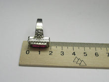 Load image into Gallery viewer, Vintage Soviet 875 Silver Rectangular Tourmaline Ring for Women Size 7.75
