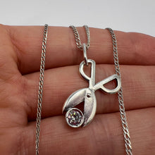 Load image into Gallery viewer, Vintage Hairdresser Scissors Necklace in Solid 925 Sterling Silver
