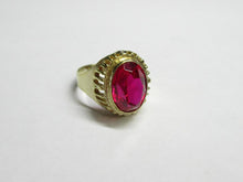 Load image into Gallery viewer, Handcrafted Vintage Soviet 875 Silver Gilt Ring with Bright Pink Oval Ruby
