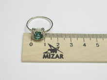 Load image into Gallery viewer, Vintage 925 Sterling Silver Green Tourmaline Halo Ring for Women Size 8.5
