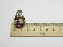 Load image into Gallery viewer, Vintage USSR 875 Silver Gilt Amethyst Cocktail Ring – Retro Modernist Openwork Design, Size 8.5
