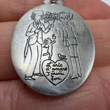Load image into Gallery viewer, Vintage 925 Sterling Silver Romantic Family Pendant with Decorative Engraved Design
