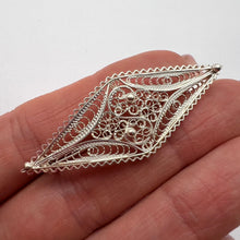 Load image into Gallery viewer, Handcrafted Vintage USSR Silver Filigree Statement Pin
