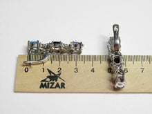 Load image into Gallery viewer, Sterling silver 925 Russian earrings with amethyst gemstones, women's jewelry featuring unique, intricate design details.
