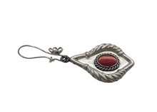 Load image into Gallery viewer, Vintage 925 sterling silver carnelian dangle earrings featuring natural orange-red gemstones in a handmade boho artisan design.
