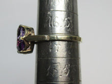 Load image into Gallery viewer, Handcrafted Vintage USSR 875 Silver Ring with Large Oval Faceted Amethyst and 18K Gilding
