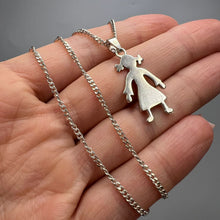 Load image into Gallery viewer, Handcrafted Vintage Girl Pendant in Solid 925 Sterling Silver
