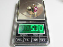 Load image into Gallery viewer, Vintage USSR 916 Silver Gilt Amethyst Oval Ring Ready to Wear
