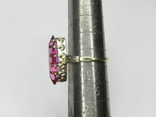 Load image into Gallery viewer, Vintage Soviet 875 Silver Amethyst Ring – Gilt Marquise Statement Ring Size 8.5 US
