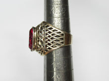 Load image into Gallery viewer, Handcrafted Vintage Soviet 875 Silver Filigree Ring with Bright Pink Ruby
