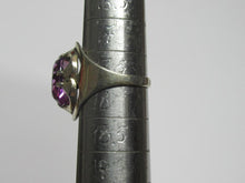 Load image into Gallery viewer, Handcrafted Vintage USSR 875 Silver Ring with Large Oval Faceted Amethyst and Gilding
