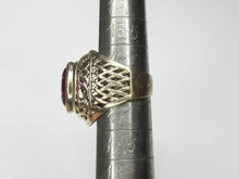 Load image into Gallery viewer, Vintage Soviet 875 Silver Amethyst Ring – Gilt Filigree Statement Ring Size 6.5 US
