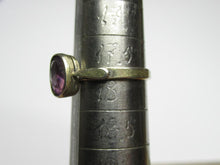 Load image into Gallery viewer, Vintage USSR 875 Silver Amethyst Solitaire Ring – Size 7.75 | Retro Bezel Gilt Design
