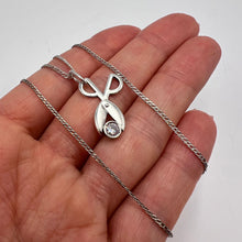 Load image into Gallery viewer, Elegant Scissors Pendant Necklace with Cubic Zirconia in 925 Sterling Silver
