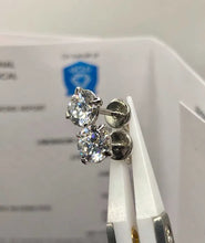 Load image into Gallery viewer, Elegant 14K 585 White Gold Classic Solitaire Diamond Stud Earrings IGI Certified
