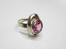 Load image into Gallery viewer, Vintage Soviet 916 Silver Gilt Large Oval Amethyst Ring for Women Size 7.75
