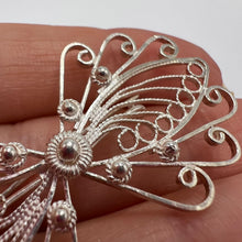 Load image into Gallery viewer, Vintage 960 Silver Butterfly Filigree Brooch Ready to Wear or Collect
