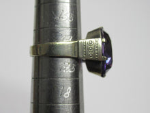Load image into Gallery viewer, Vintage USSR 875 Silver Amethyst Solitaire Ring – Size 7.25 | Retro Geometric Design

