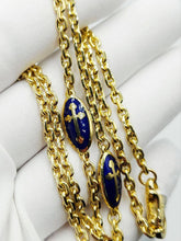 Load image into Gallery viewer, Vintage 18K Yellow Gold Enamel Orthodox Cross Necklace – 46.07g | 64 cm Chain
