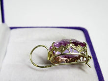 Load image into Gallery viewer, Vintage Russian Soviet-style sterling silver earrings with Alpanite accents, women's jewelry featuring intricate design details.
