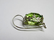 Load image into Gallery viewer, Vintage Russian Soviet silver earrings with Alpanite detail, women's sterling silver jewelry featuring traditional design.
