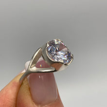 Load image into Gallery viewer, Vintage 925 Sterling Silver cubic zirconia statement ring for women, size 6, featuring a bold design and sparkling stones.
